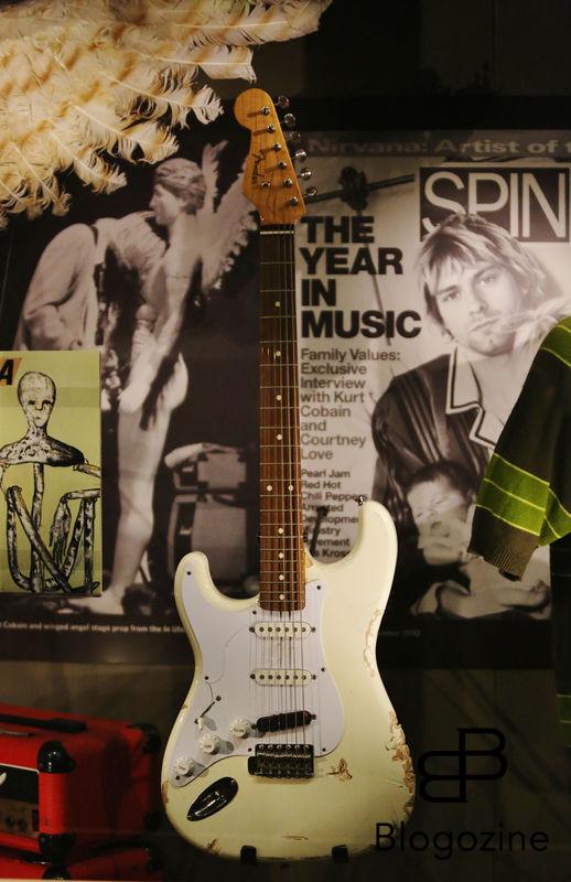 Exclusive... 52206933 General views of the Kurt Cobain exhibit at the Experience Music Pavilion Museum in Seattle, Washington on October 18, 2016. The exhibit is only available for a limited time and showcases some of his favorite guitars and other memorabilia. FameFlynet, Inc - Beverly Hills, CA, USA - +1 (310) 505-9876