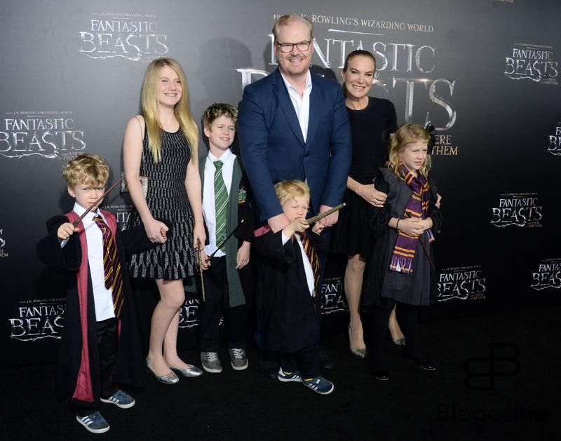 Comedian Jim Gaffigan and family attending the Fantastic Beasts And Where To Find Them world premiere at Alice Tully Hall, Lincoln Center in New York City, NY, USA, on November 10, 2016. Photo by Dennis Van Tine/ABACAPRESS.COM