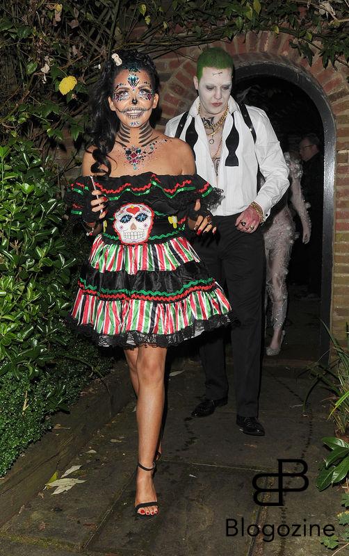 31 October 2016. Celebrities attend the annual Halloween party held at the home of Jonathan Ross. Pictured, Scarlett Moffatt Credit: Will/CK/GoffPhotos.com Ref: KGC-172/305